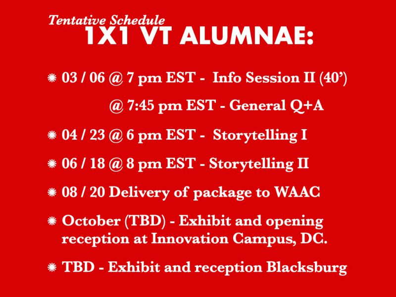 1x1 vt alumnae schedule 1x1 vt alumnae schedule